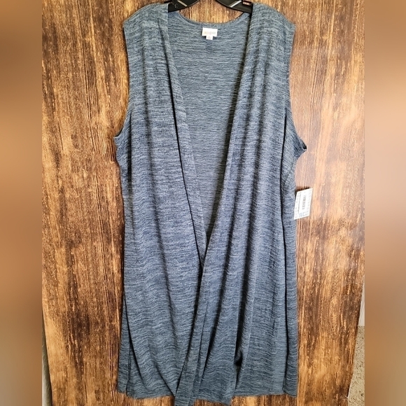 🆕️ LuLaRoe "JOY" Vest XL New With Tags *Firm* Heathered blue - Picture 5 of 8
